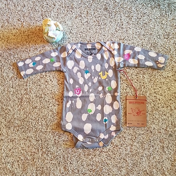 True Religion baby onesie, splatter paint, NWT - Picture 3 of 9